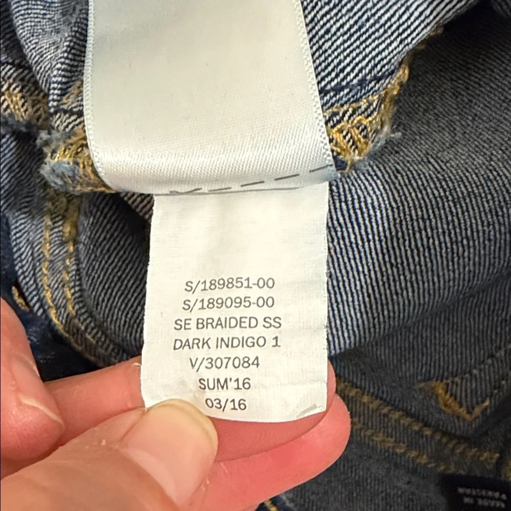 GAP Kids Dark Blue Super Skinny Fit Jeans with Braided Detail Size 7